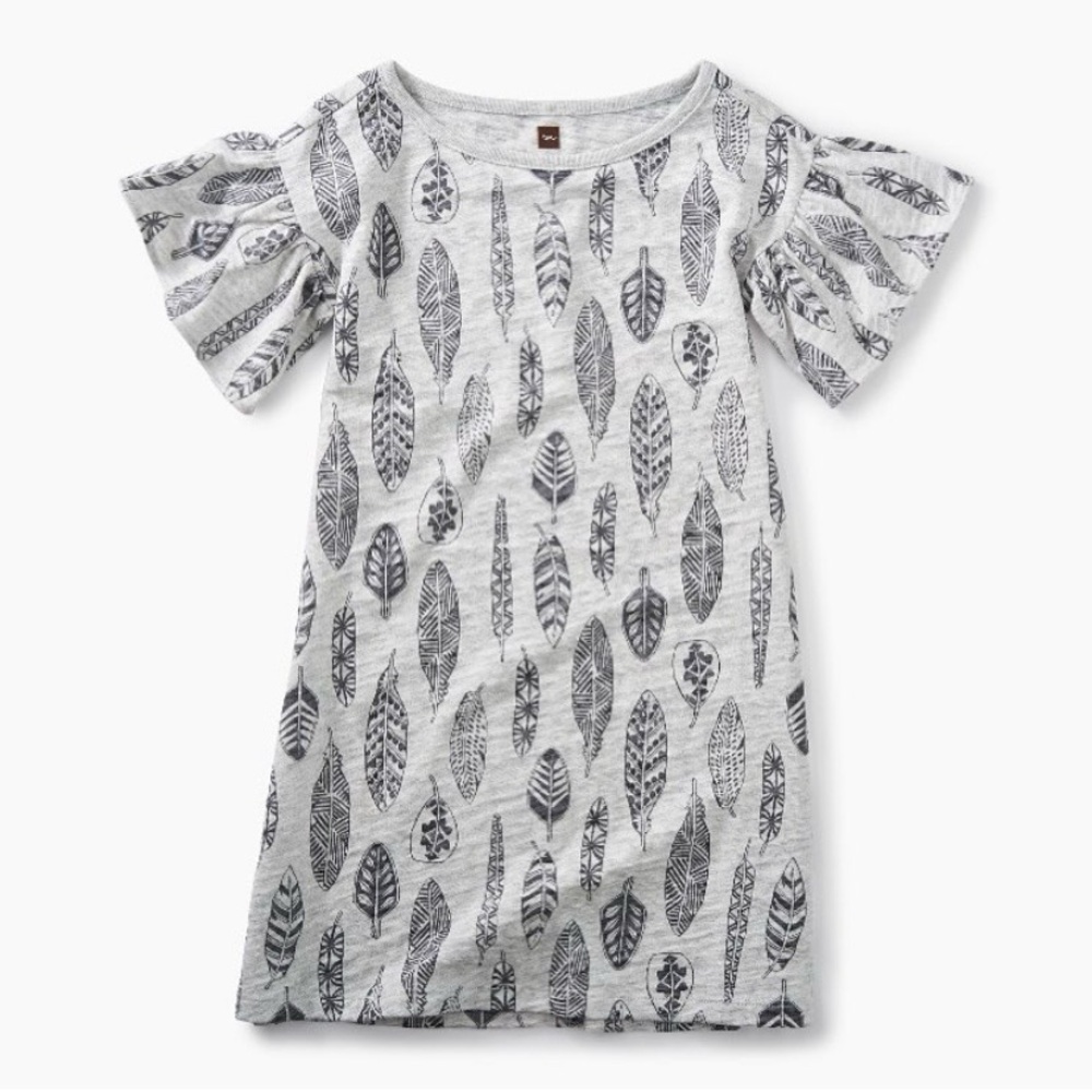 Tea Collection feather print dress